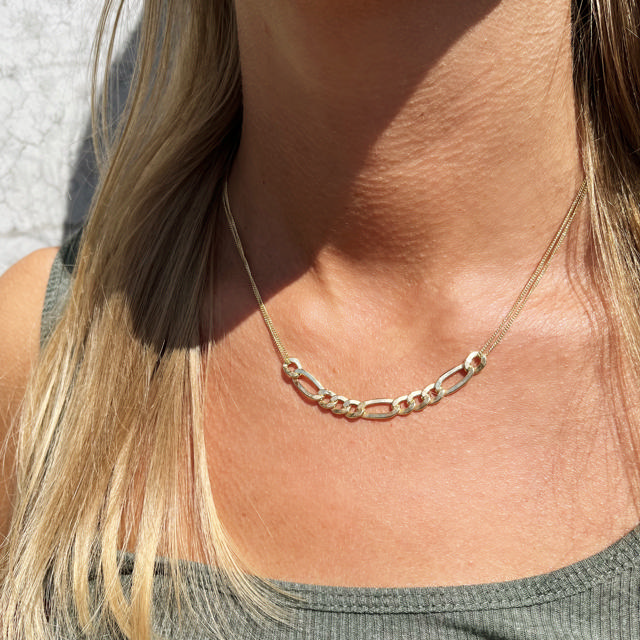 Necklace figaro 925 goldplated