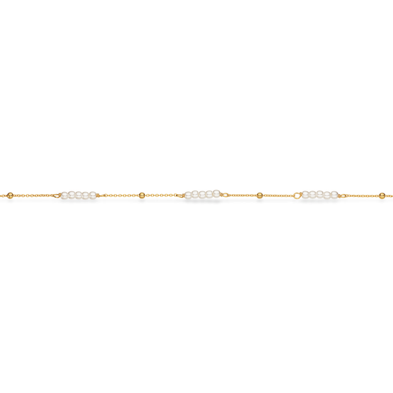 Bracelet white pearls 925 goldplated