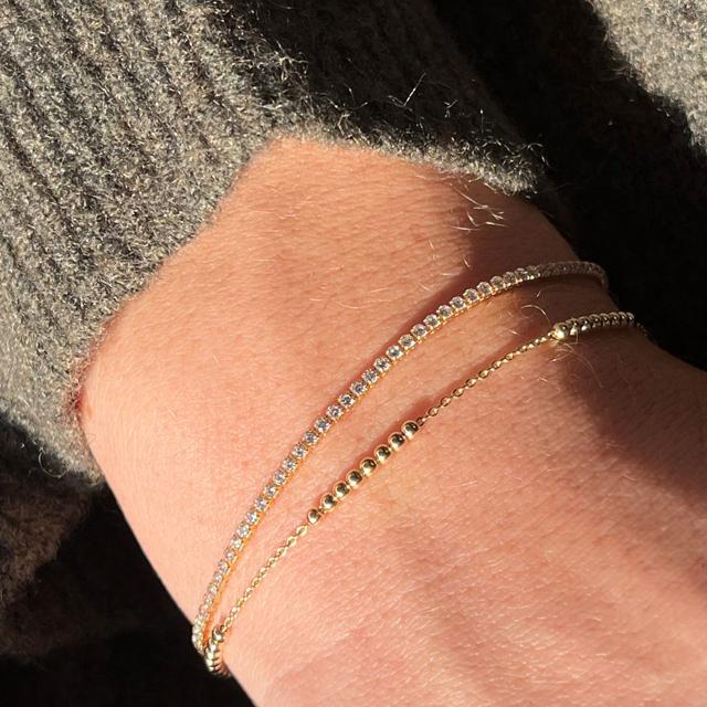 Bracelet 925 goldplated 17,5+1,5 cm