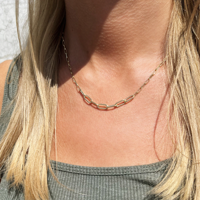 Halskæde links sølv fg. 42+3 cm