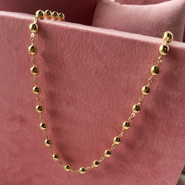 *Halskæde kugler sølv fg. 42+3 cm