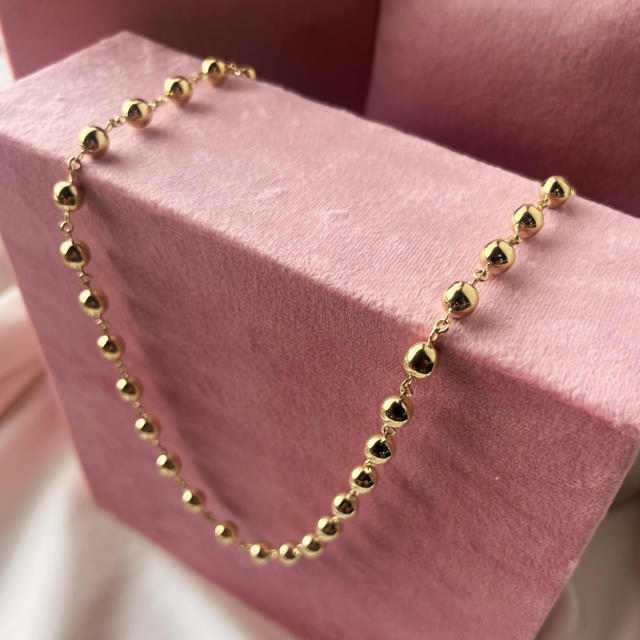 *Halskæde kugler sølv fg. 42+3 cm