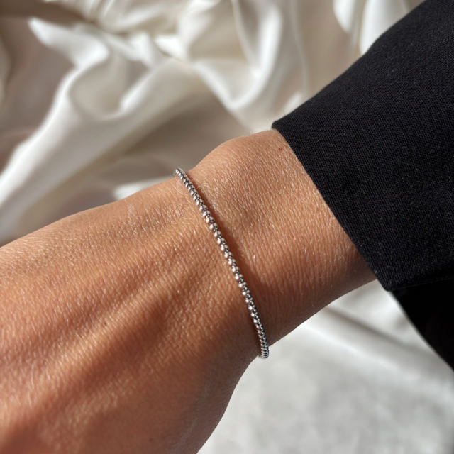 Armbånd kugler sølv rh. 17+2cm