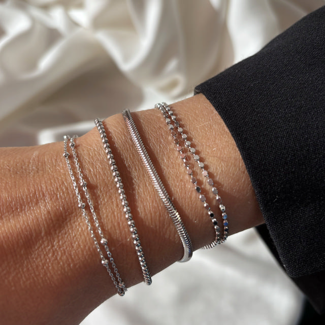 Armbånd kugler sølv rh. 17+2cm