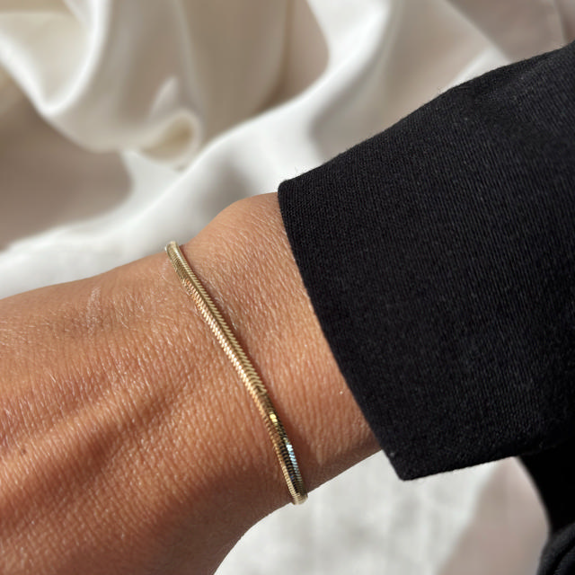 Armbånd oval slange sølv fg. 17+2cm