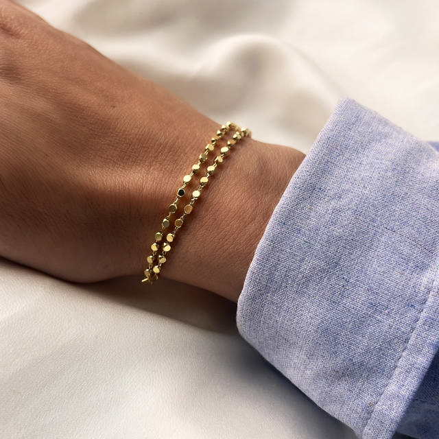 Armbånd dobbeltrækket  sølv fg.  17+2 cm