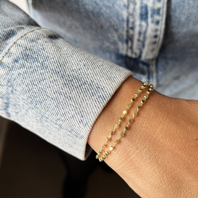 Armbånd dobbeltrækket  sølv fg.  17+2 cm