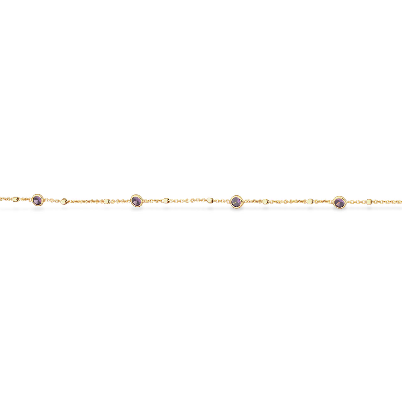 Armbånd lilla cubic zir.  sølv fg. 17+2 cm