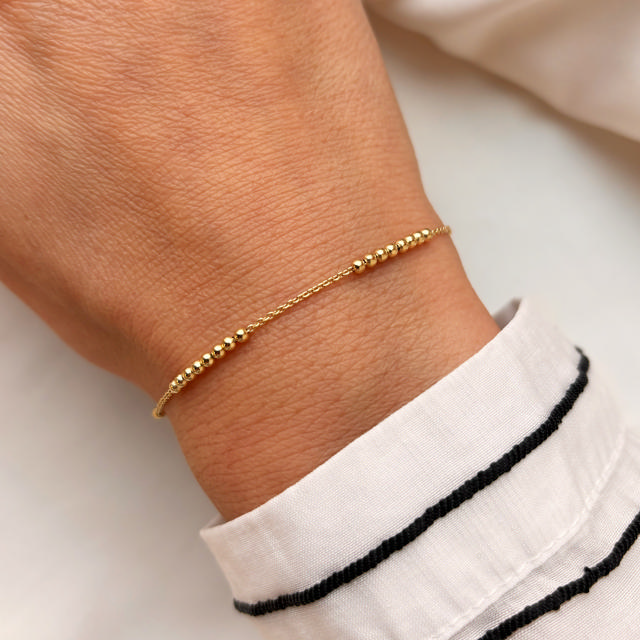 Armbånd kugler sølv fg. 17+2 cm