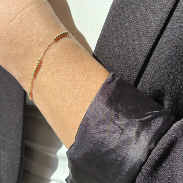 Armbånd kugler sølv fg. 17+2 cm