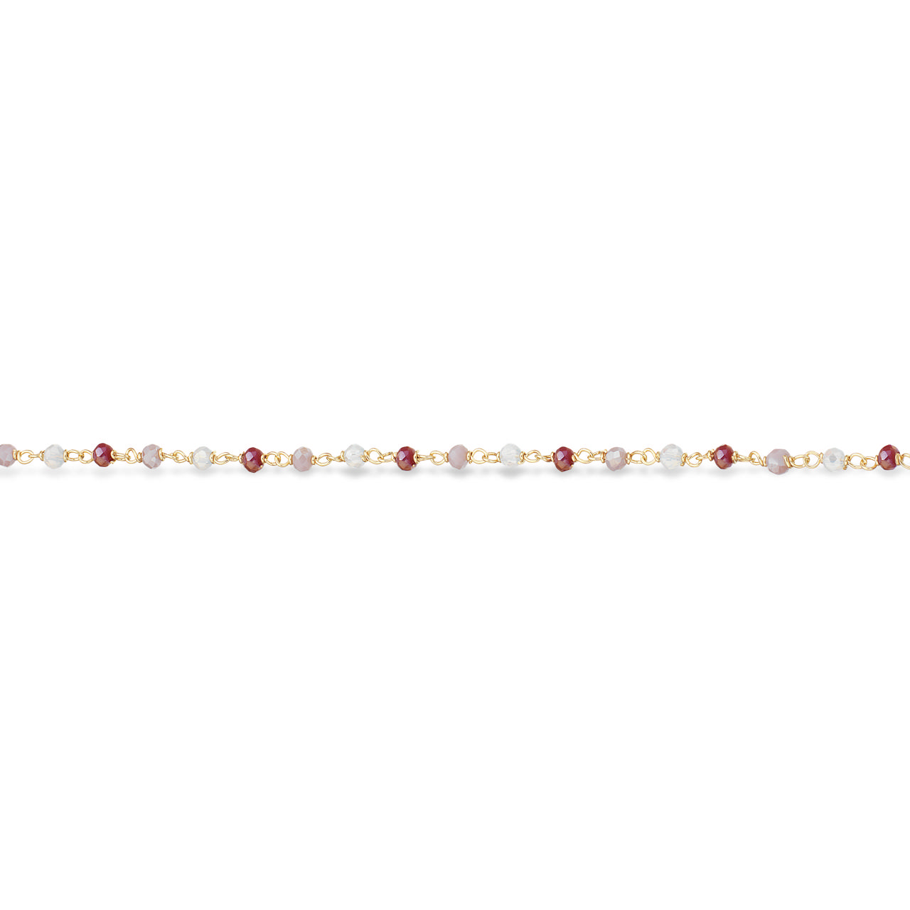 Armbånd lilla+rosa krystaller sølv fg. 17+2 cm