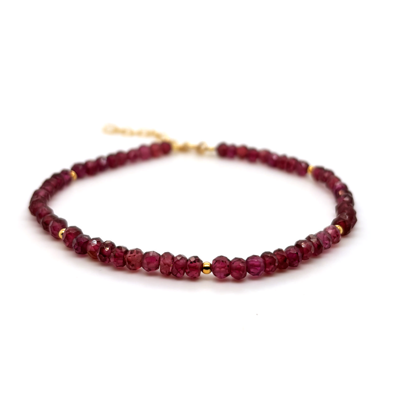 Armbånd rhodolit sølv fg. 17+2cm