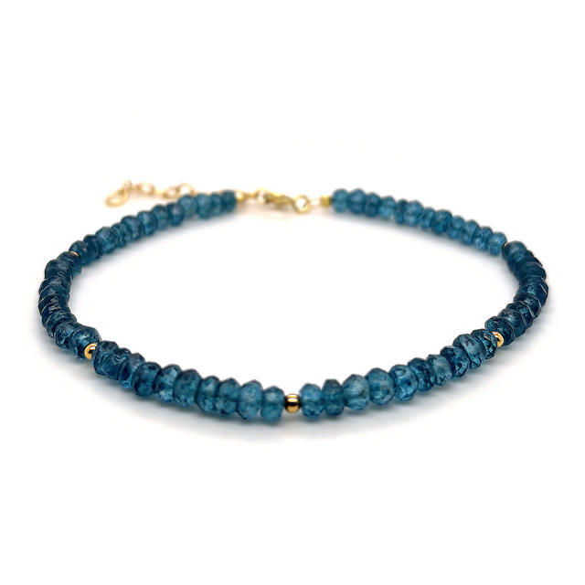 Armbånd London blue quartz sølv fg. 17+2cm