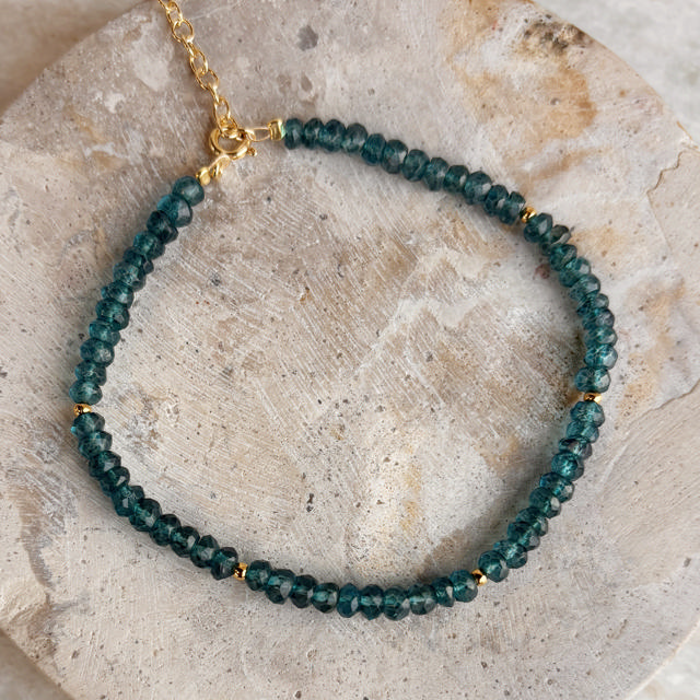 Armbånd London blue quartz sølv fg. 17+2cm