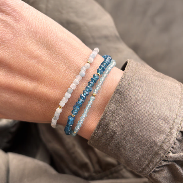 Armbånd London blue quartz sølv fg. 17+2cm