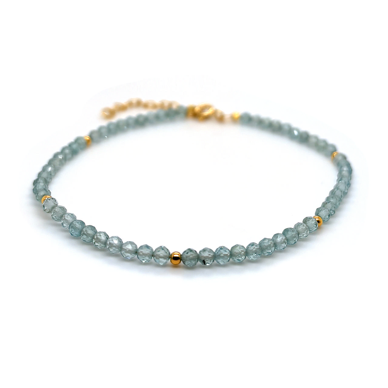 Armbånd blå apatite quartz sølv fg. 17+2cm