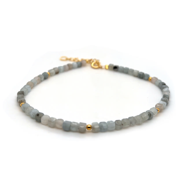 Armbånd aquamarin sølv fg. 17+2cm