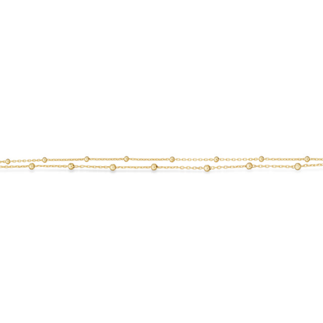 *Armbånd db. række kugler sølv fg. 17+2 cm