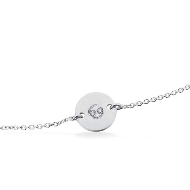 #TagMe rund Krebs sølv m/kæde17cm