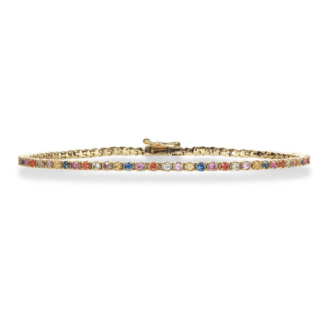 Dazzling Tennis-armbånd 1,71 Rainbow safir 14 kt.