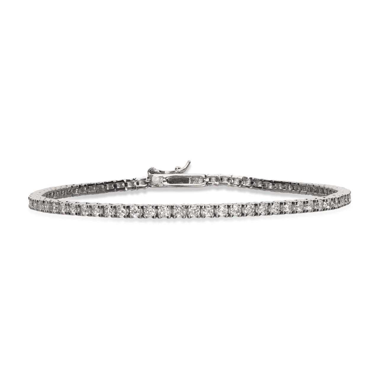 Tennis bracelet zir. 925 rho. 18,5 cm