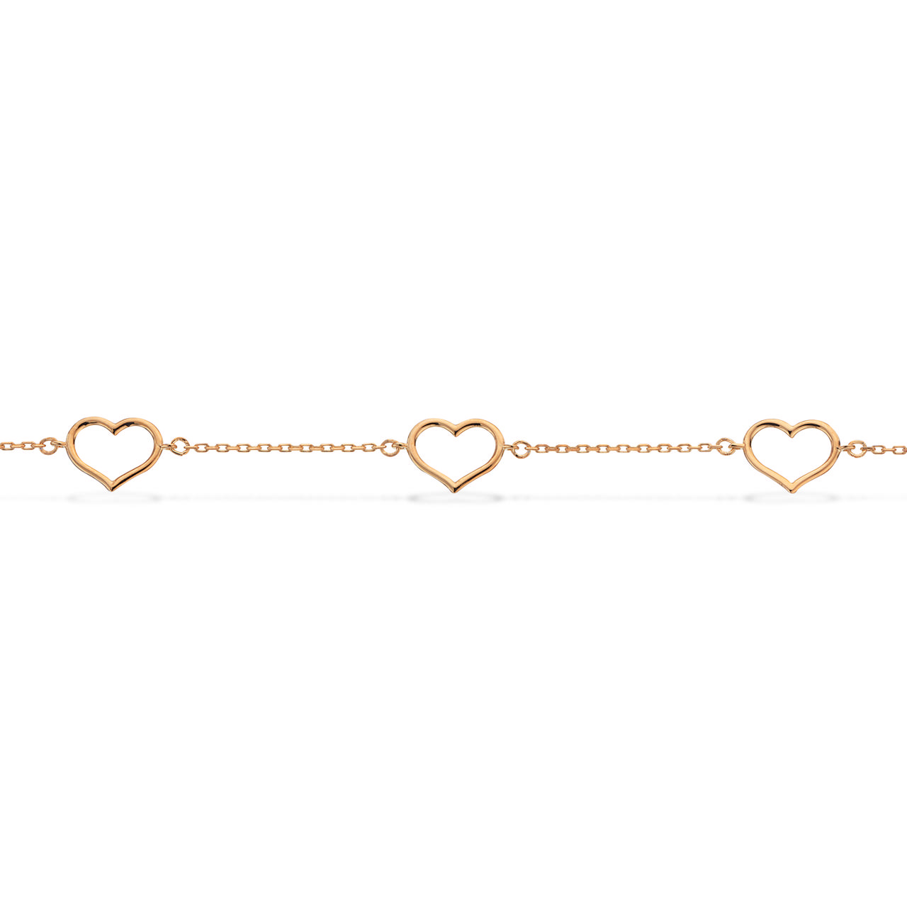 Bracelet hearts 925 goldplated