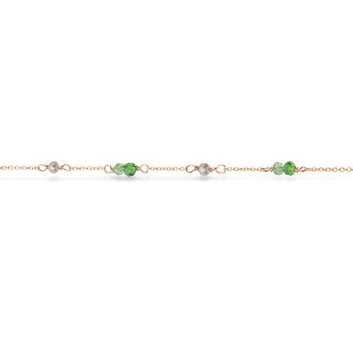 Bracelet fwp./green zir. 925 goldplated