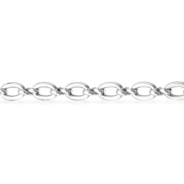 Armbånd ovale led sølv rh.