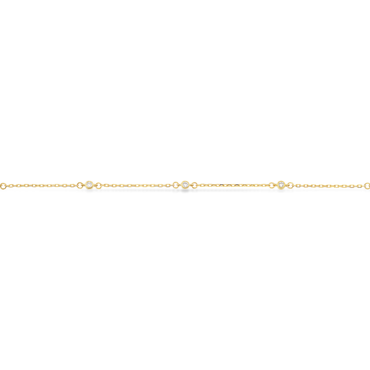 Ankelkæde cubic zir. 23+3cm 8 kt
