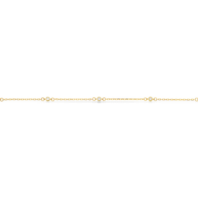 Ankelkæde cubic zir. 23+3cm 8 kt