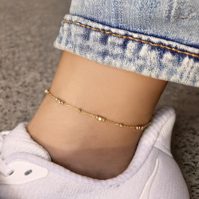 Ankelkæde facetterede beads 23+3cm 8 kt