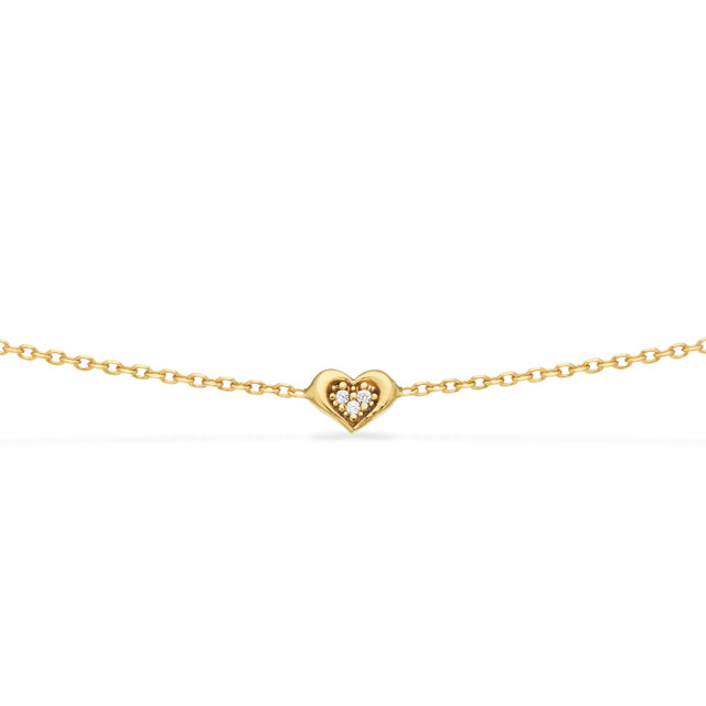Børnearmbånd hjerte cubic zir. sølv fg.