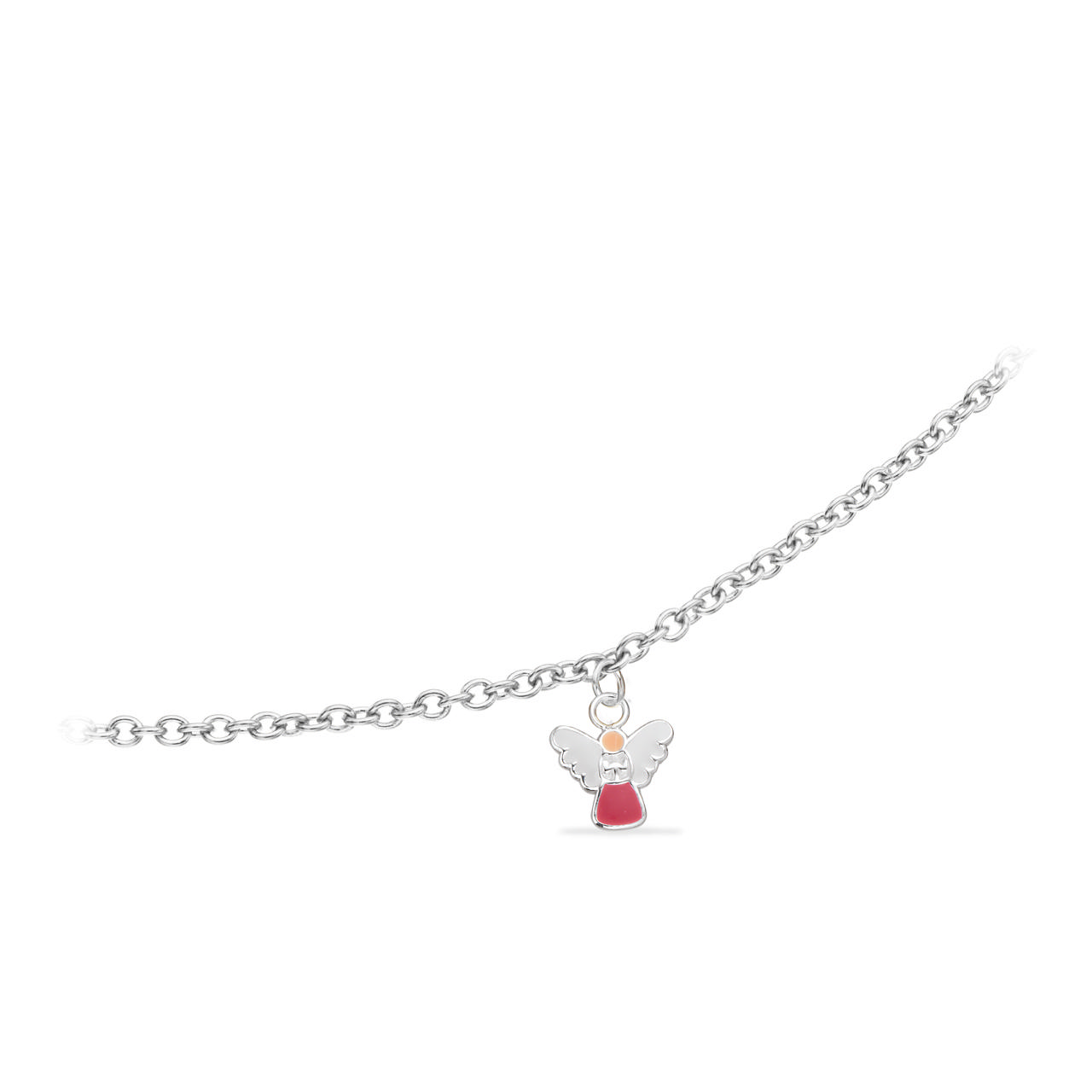 *Girls armbånd engel sølv 14+2 cm.