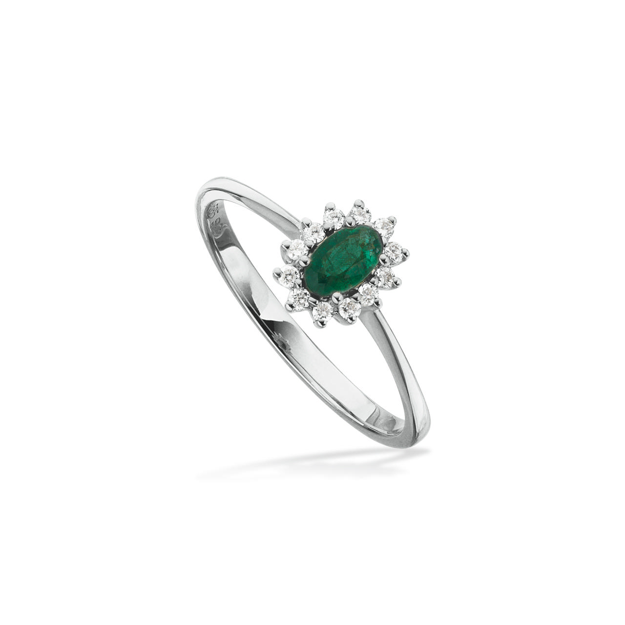 Ring 0,11 H-W/SI emerald 585 white