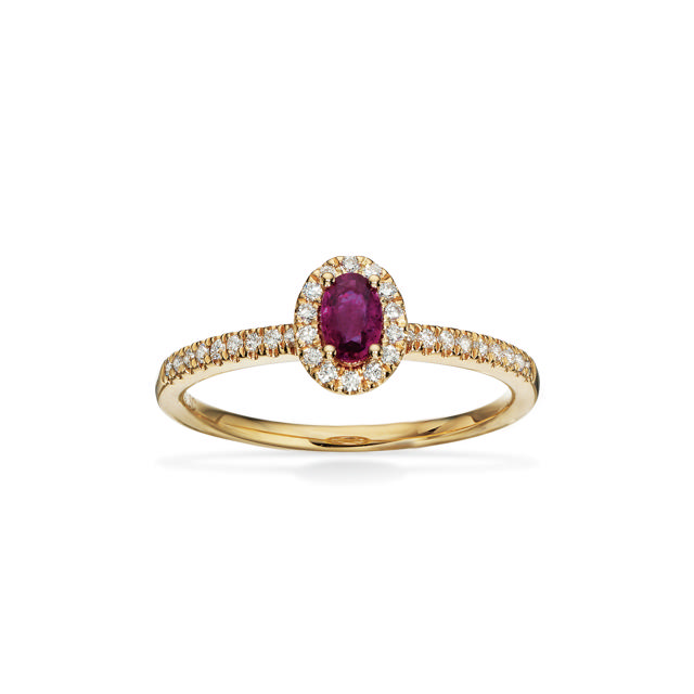 Ring 0,18 H-W/SI ruby 585 yell.