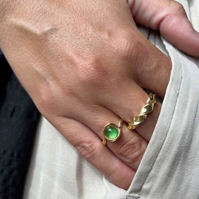 Ring green amethyst 333 yell.