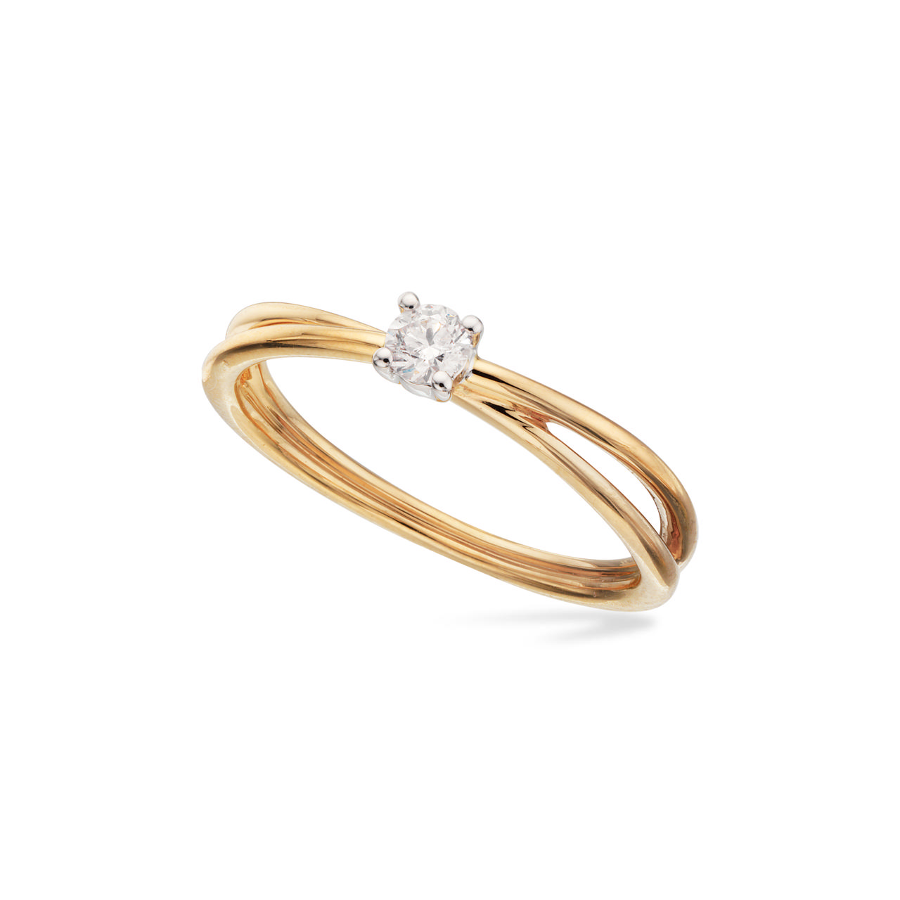 Ring 0,13 H-W/SI 585 yell/white