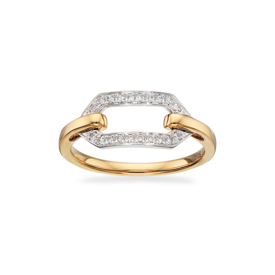 Ring 0,12 H-W/SI 585 yell/white