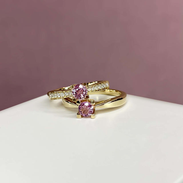 Kleopatra ring 0,40 pink safir 14 kt