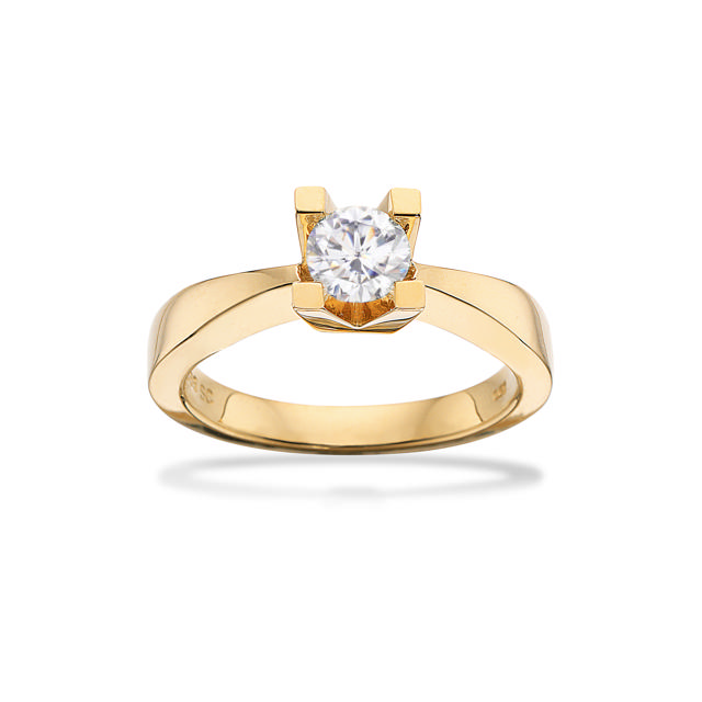 *Kleopatra ring 0,50 H-W/SI 14 kt