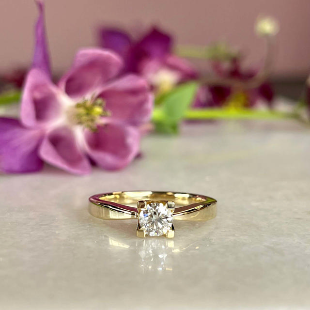 *Kleopatra ring 0,50 H-W/SI 14 kt