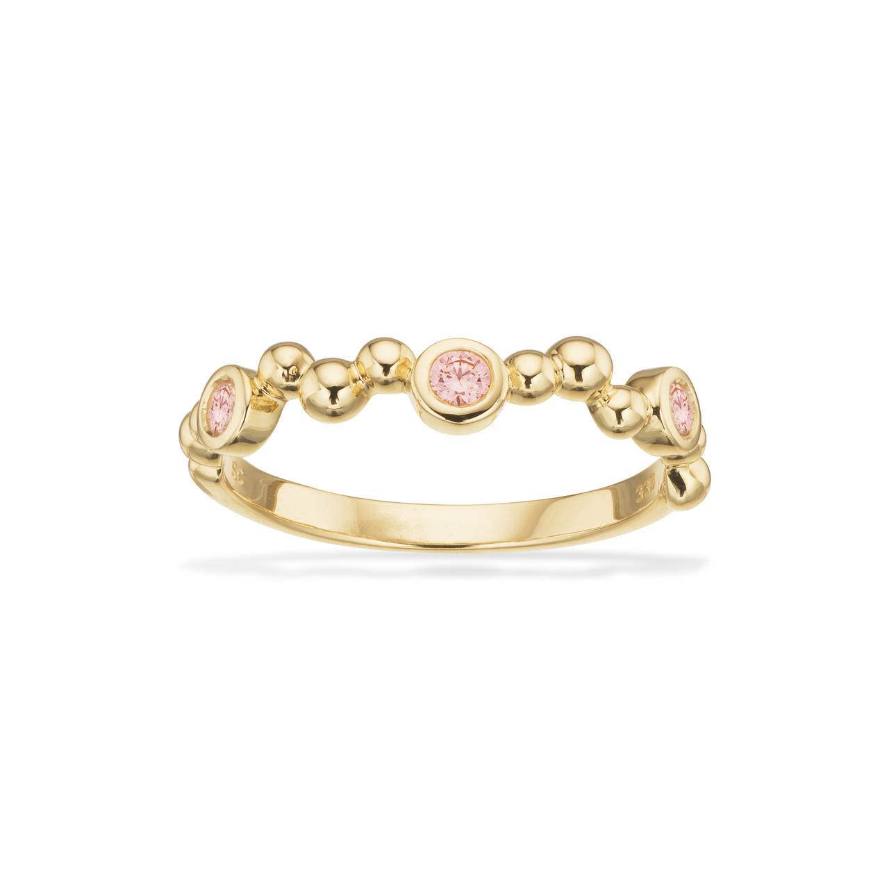 Ring pink cubic zir. 8 kt.