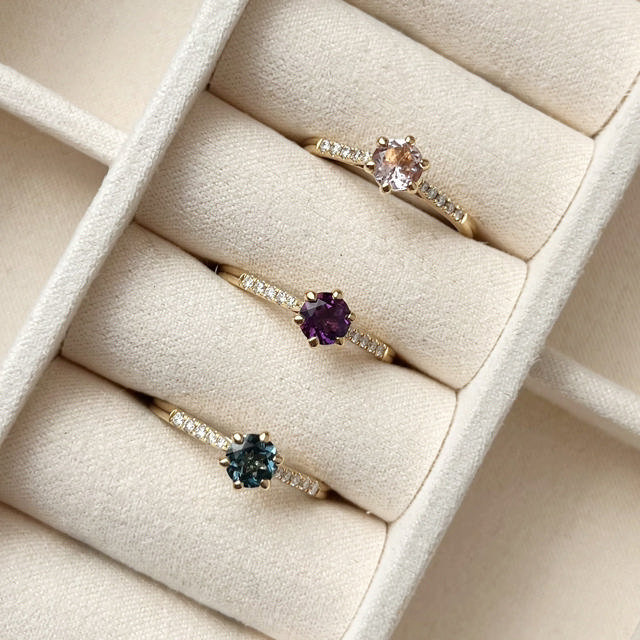 Ring ametyst +0,09 H-W/SI 14 kt