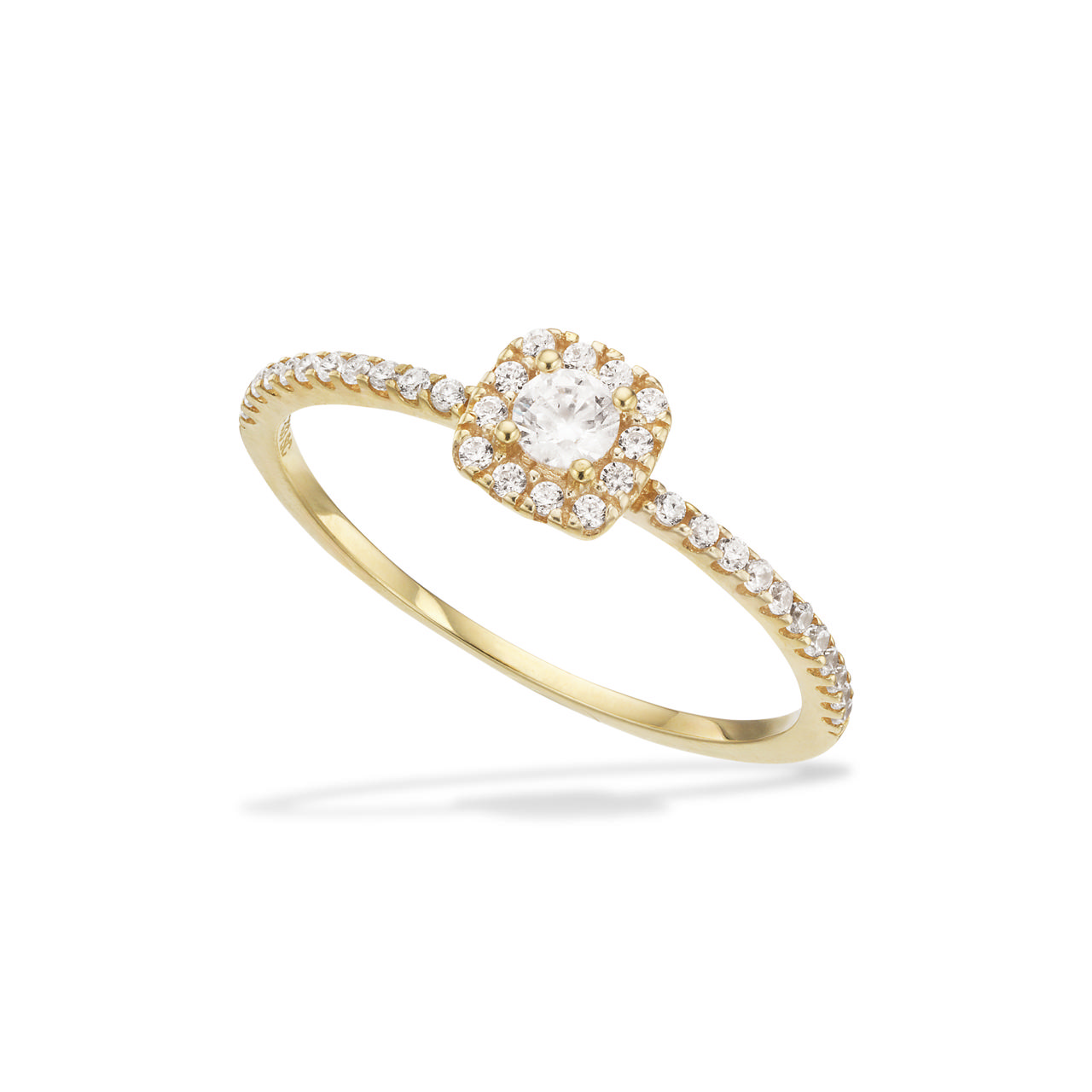 Ring roset cubic zir. 8 kt.