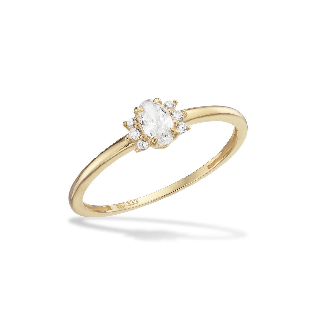 Ring cubic zir. 8 kt.