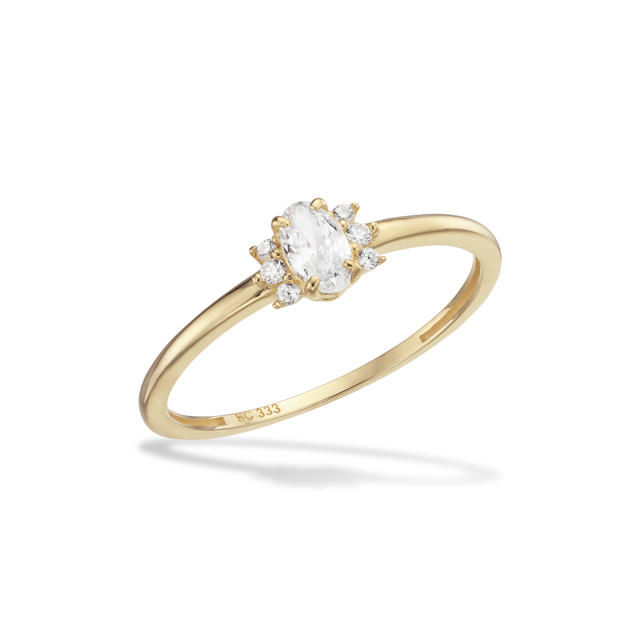 Ring cubic zir. 8 kt.