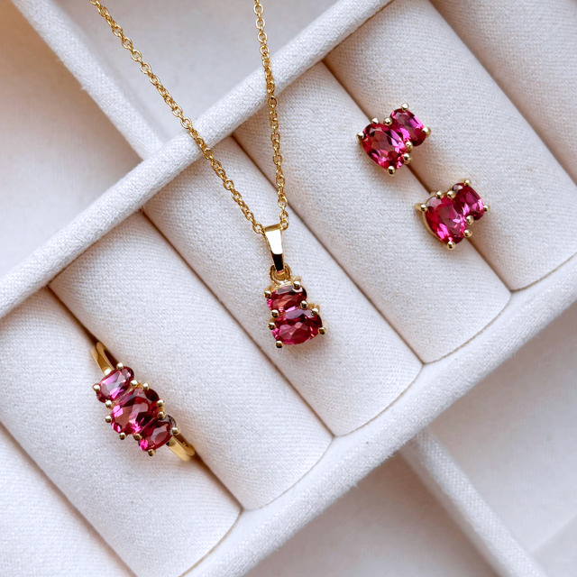 Ring pink topas 8 kt.