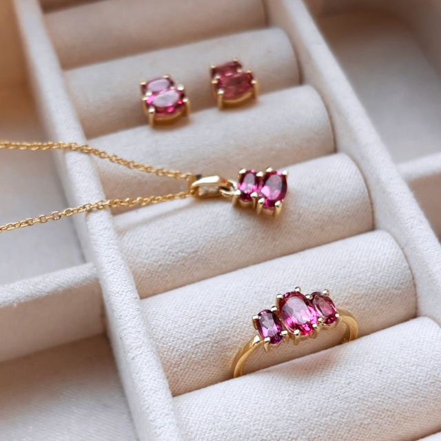 Ring pink topas 8 kt.