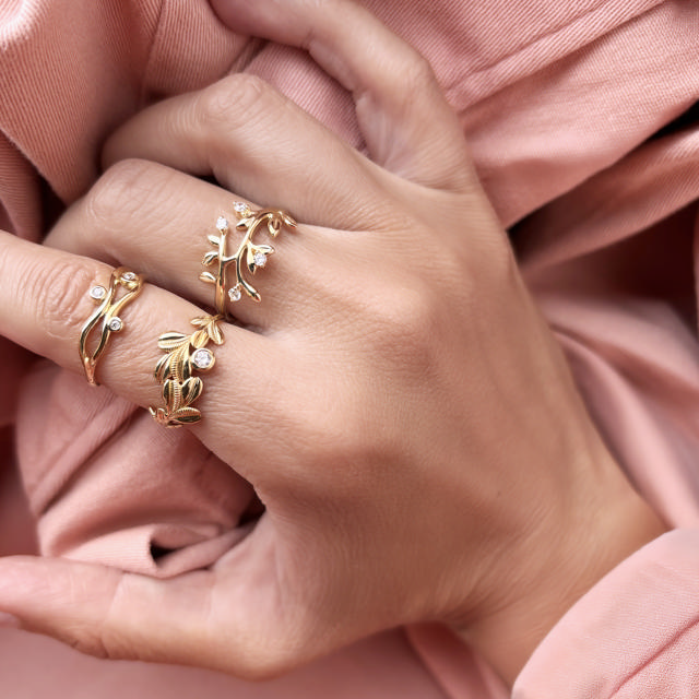 *Ring cubic zir. 8 kt.