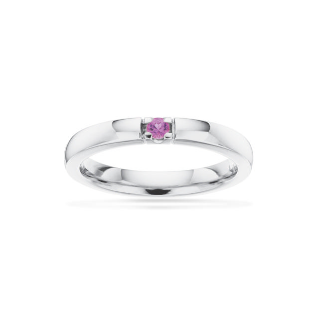 Grace Ring 14 kt. hv. 1x0,07 pink safir